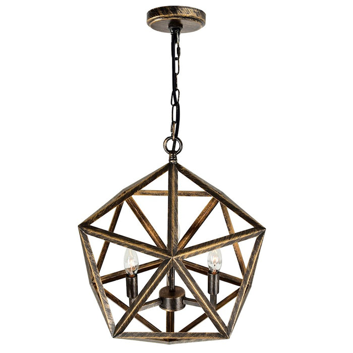 CWI Lighting Amazon 3 Light Up Pendant, Antique Forged Copper