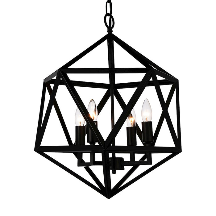 CWI Lighting Amazon 4 Light Up Pendant, Black