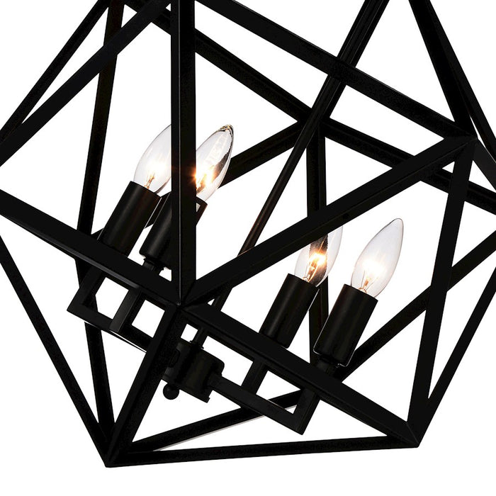 CWI Lighting Amazon 4 Light Up Pendant, Black