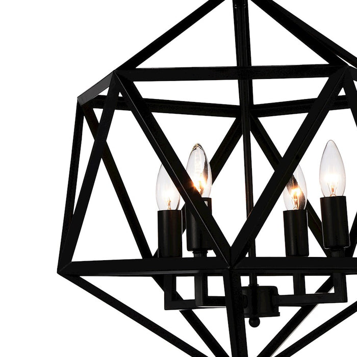 CWI Lighting Amazon 4 Light Up Pendant, Black