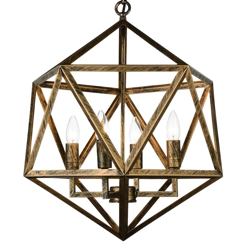 CWI Lighting Amazon 4 Light Up Pendant, Antique Forged Copper