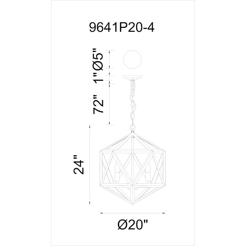 CWI Lighting Amazon 4 Light Up Pendant, Antique Forged Copper