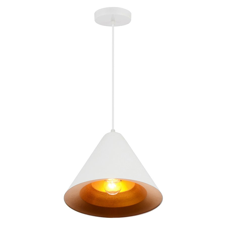 CWI Lighting Keila 1 Light Down Pendant, Matte White - 9666P10-1-142