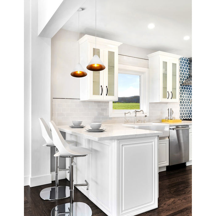 CWI Lighting Keila 1 Light Down Pendant, Matte White