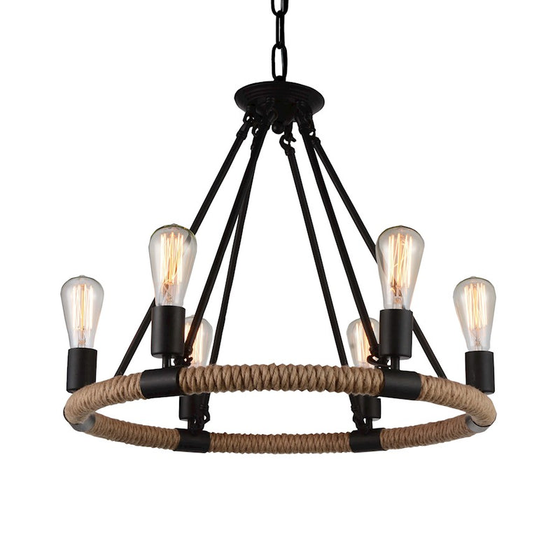 CWI Lighting Ganges 6 Light Up Chandelier, Black
