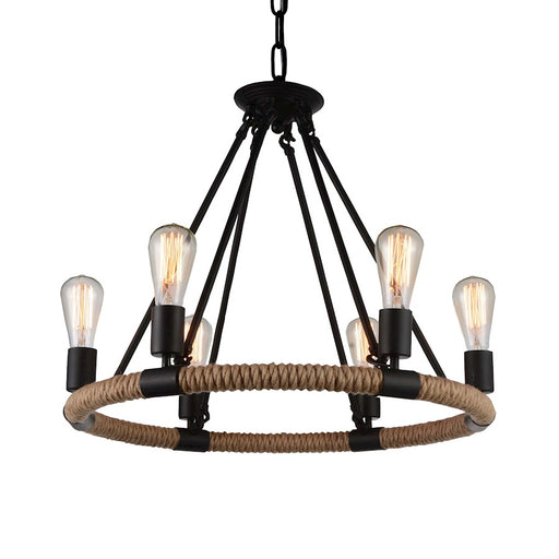 CWI Lighting Ganges 6 Light Up Chandelier, Black