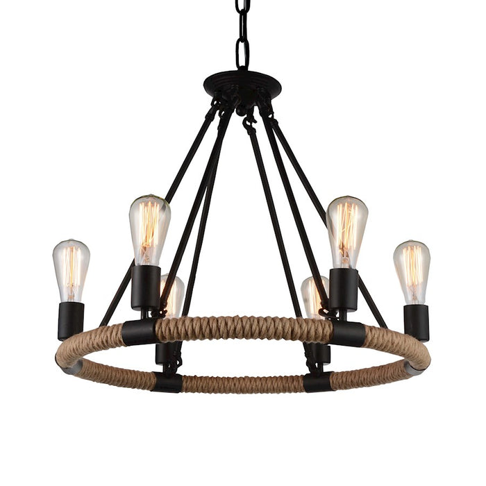 CWI Lighting Ganges 6 Light Up Chandelier, Black