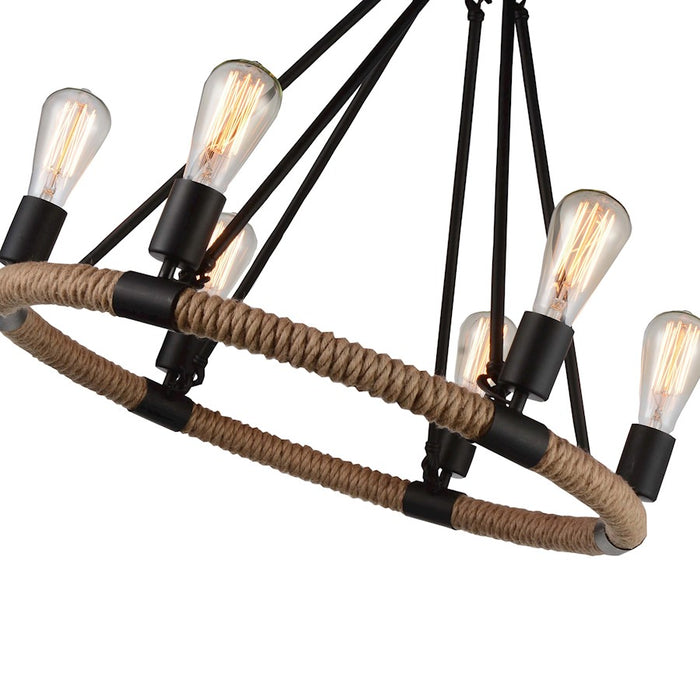 CWI Lighting Ganges 6 Light Up Chandelier, Black