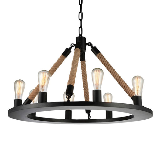 CWI Lighting Ganges 8 Light 32" Up Chandelier, Black
