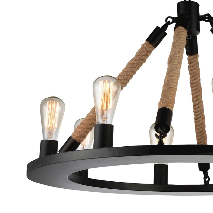CWI Lighting Ganges 8 Light 32" Up Chandelier, Black
