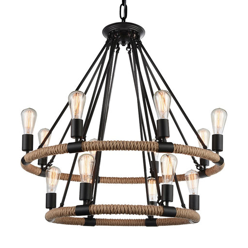 CWI Lighting Ganges 14 Light Up Chandelier, Black