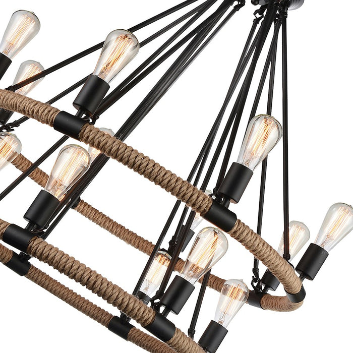 CWI Lighting Ganges 14 Light Up Chandelier, Black