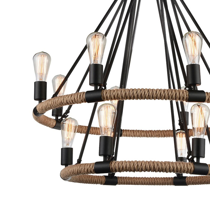 CWI Lighting Ganges 14 Light Up Chandelier, Black