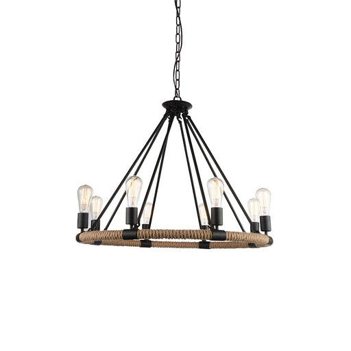 CWI Lighting Ganges 8 Light 33" Up Chandelier, Black - 9671P33-8-101