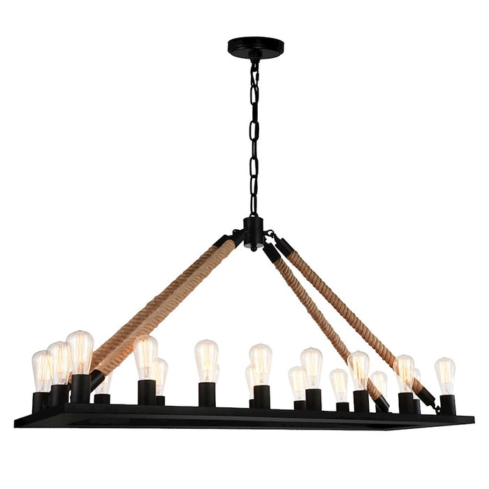 CWI Lighting Ganges 18 Light Up Chandelier, Black - 9671P49-18-RC-101