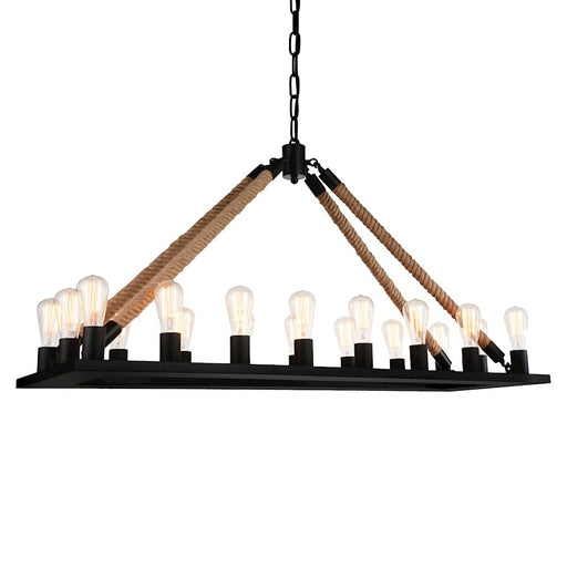 CWI Lighting Ganges 18 Light Up Chandelier, Black