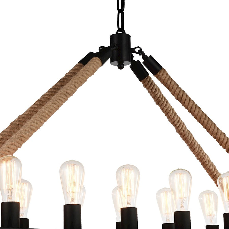 CWI Lighting Ganges 18 Light Up Chandelier, Black