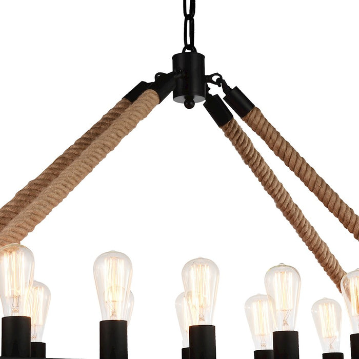 CWI Lighting Ganges 18 Light Up Chandelier, Black