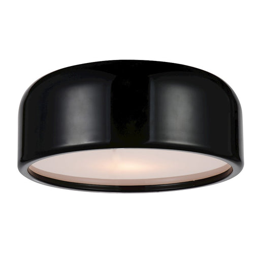 CWI Lighting Campton 2 Light Drum Shade Flush Mount, Black - 9688C14-2-171