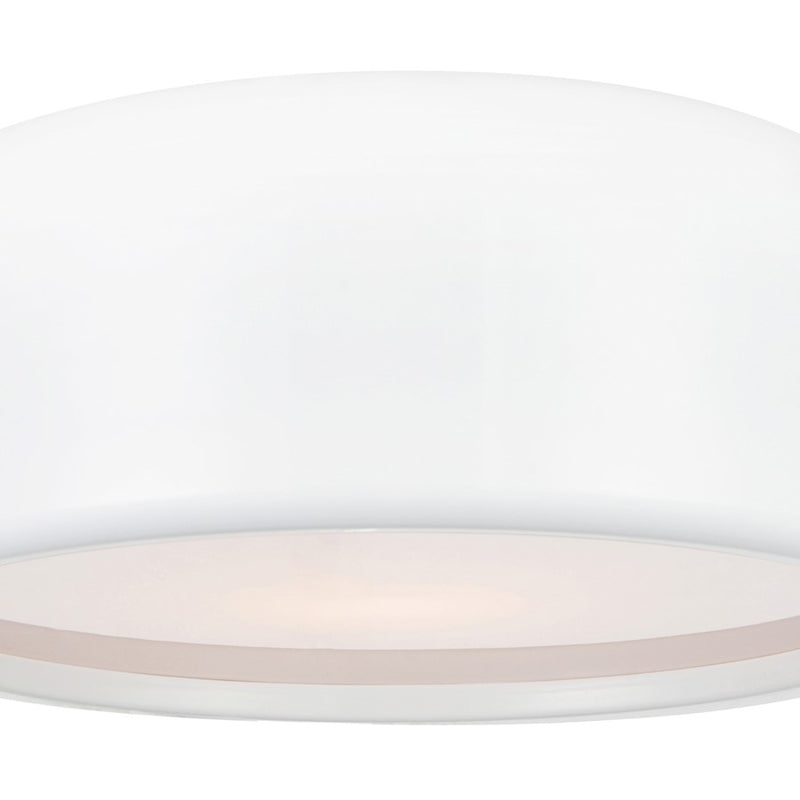 CWI Lighting Campton 2 Light Drum Shade Flush Mount, White