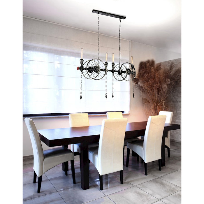 CWI Lighting Rio 4 Light Up Chandelier, Gray