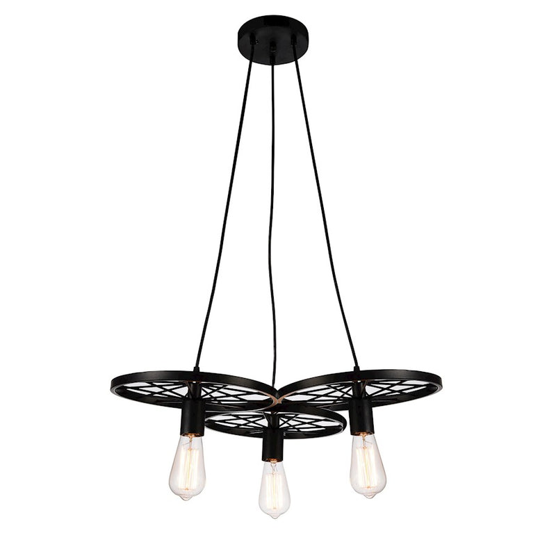 CWI Lighting Ravi 3 Light Down Chandelier, Black