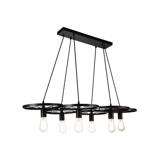 CWI Lighting Ravi 6 Light Down Chandelier, Black - 9699P41-6-101