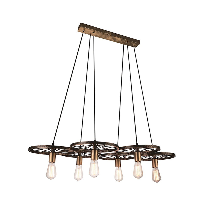 CWI Lighting Ravi 6 Light Down Chandelier, Black/Gold