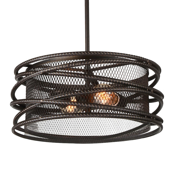 CWI Lighting Darya 2 Light Pendant, Brown