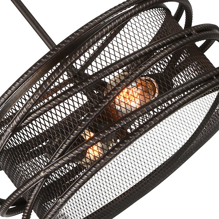 CWI Lighting Darya 2 Light Pendant, Brown