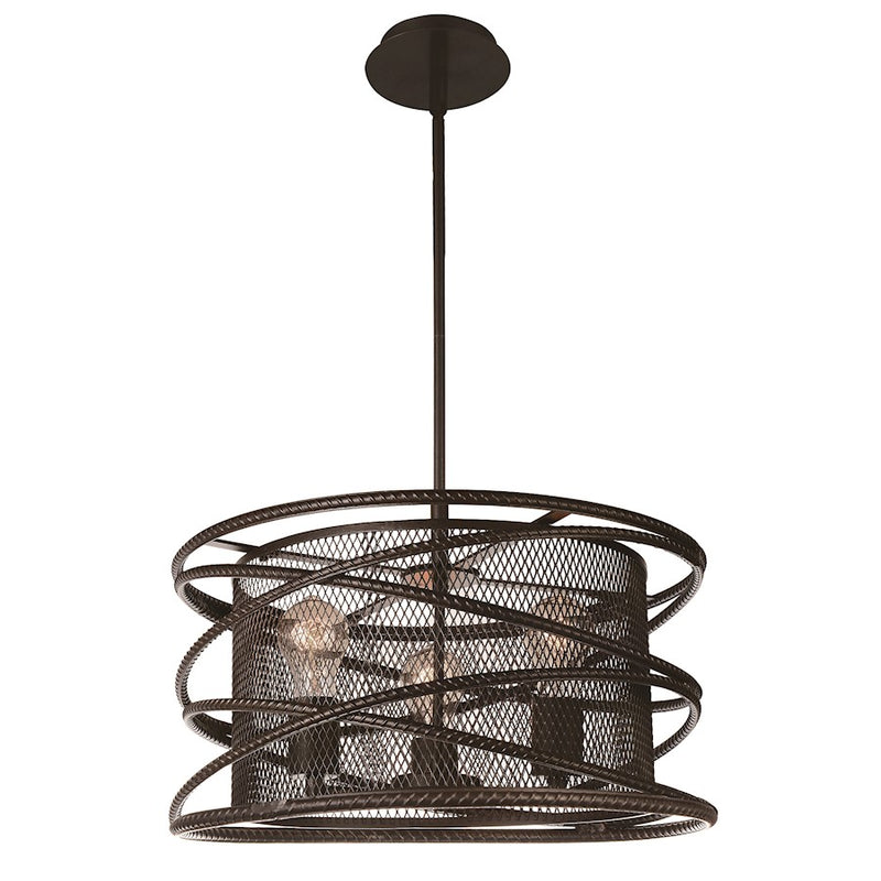 CWI Lighting Darya 3 Light Up Chandelier, Brown