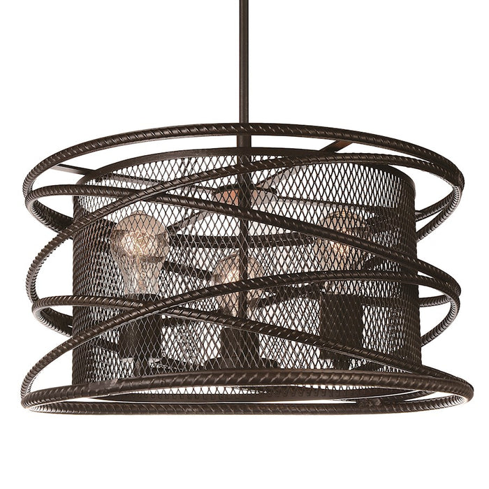 CWI Lighting Darya 3 Light Up Chandelier, Brown