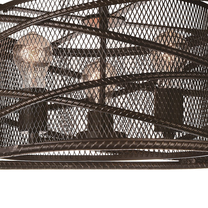 CWI Lighting Darya 3 Light Up Chandelier, Brown