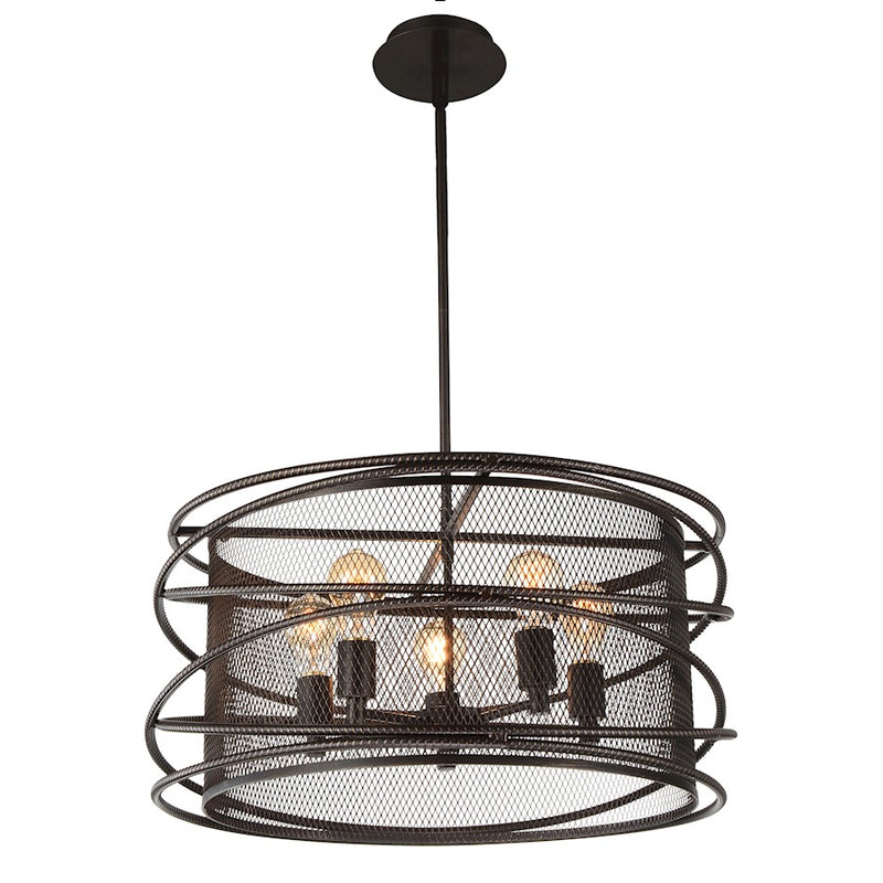 CWI Lighting Darya 5 Light Up Pendant, Brown