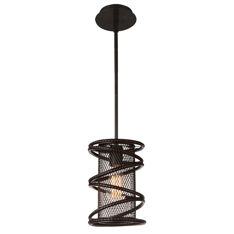 CWI Lighting Darya 1 Light Down Mini Pendant, Brown
