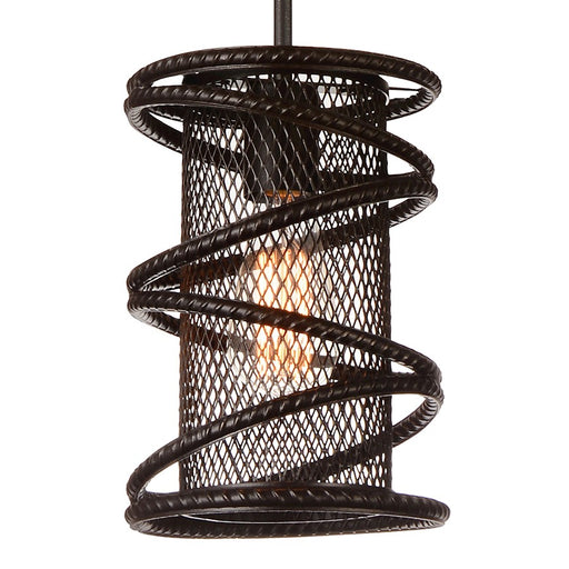 CWI Lighting Darya 1 Light Down Mini Pendant, Brown