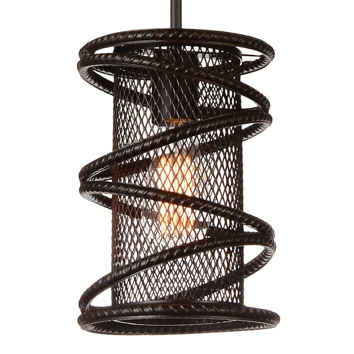 CWI Lighting Darya 1 Light Down Mini Pendant, Brown
