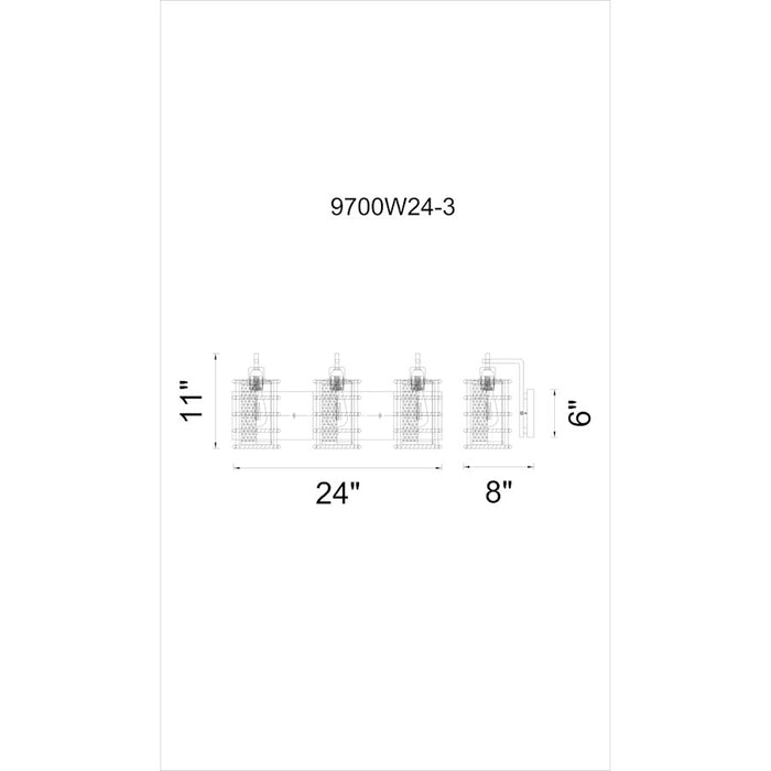 CWI Lighting Darya 3 Light Wall Light, Brown