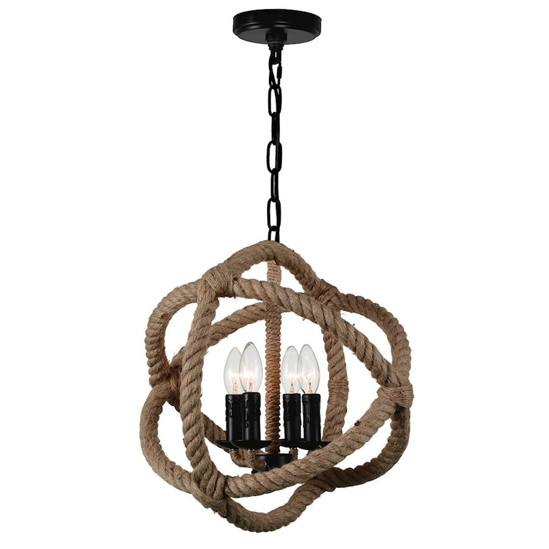 CWI Lighting Padma 4 Light Up Chandelier, Black