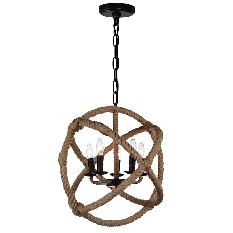 CWI Lighting Padma 5 Light Up Chandelier, Black
