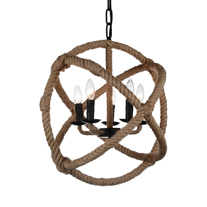 CWI Lighting Padma 5 Light Up Chandelier, Black