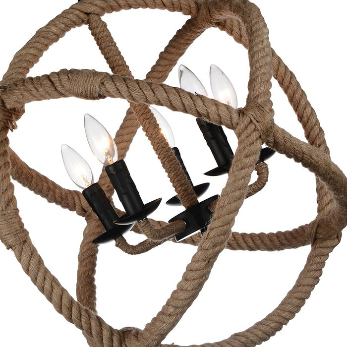 CWI Lighting Padma 5 Light Up Chandelier, Black