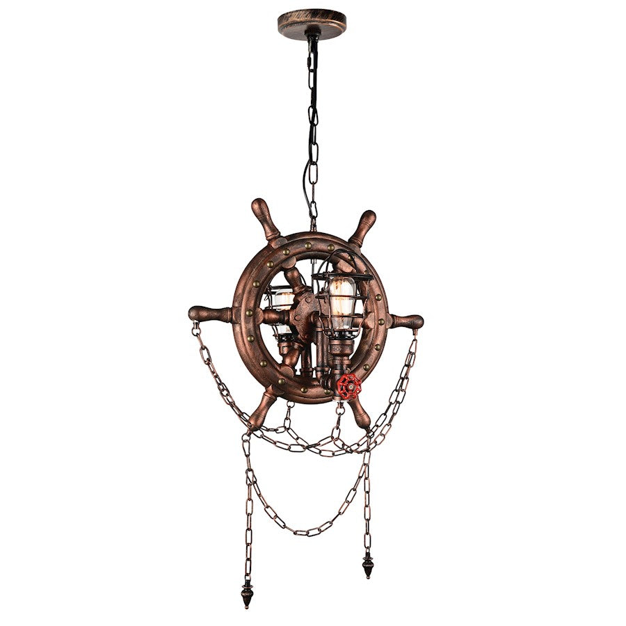 CWI Lighting Manor 2 Light Up Chandelier, Speckled Copper