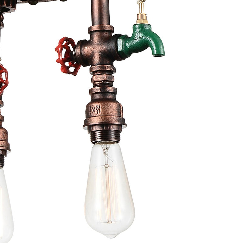 CWI Lighting Manor 3 Light Down Chandelier, Speckled Copper