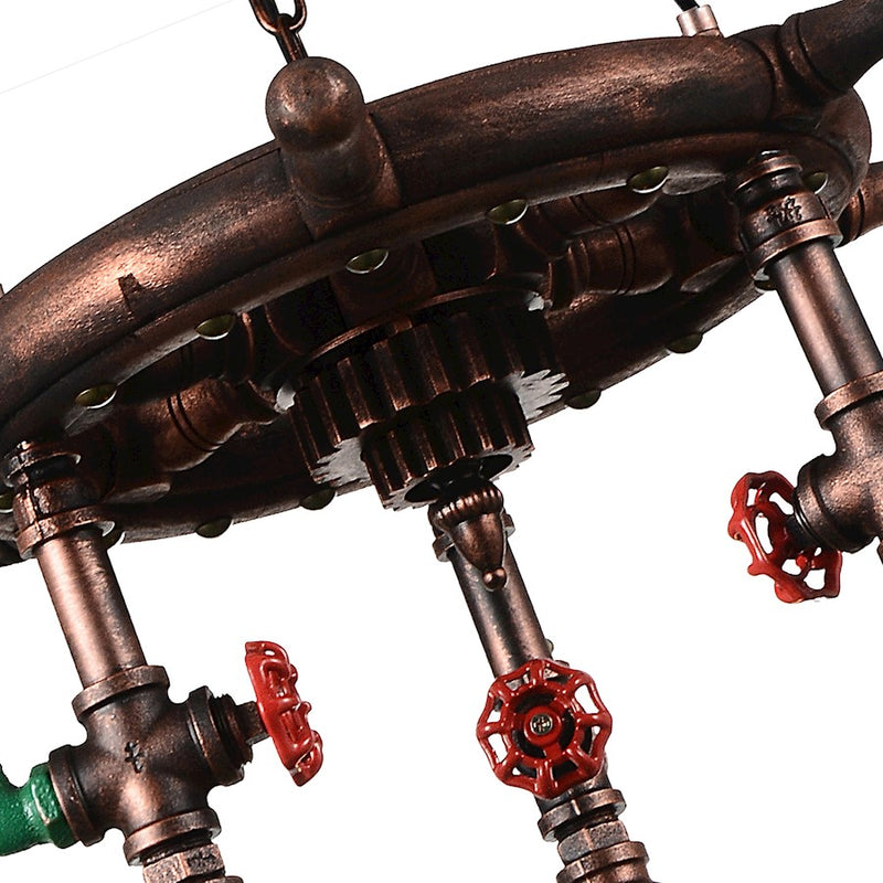 CWI Lighting Manor 3 Light Down Chandelier, Speckled Copper