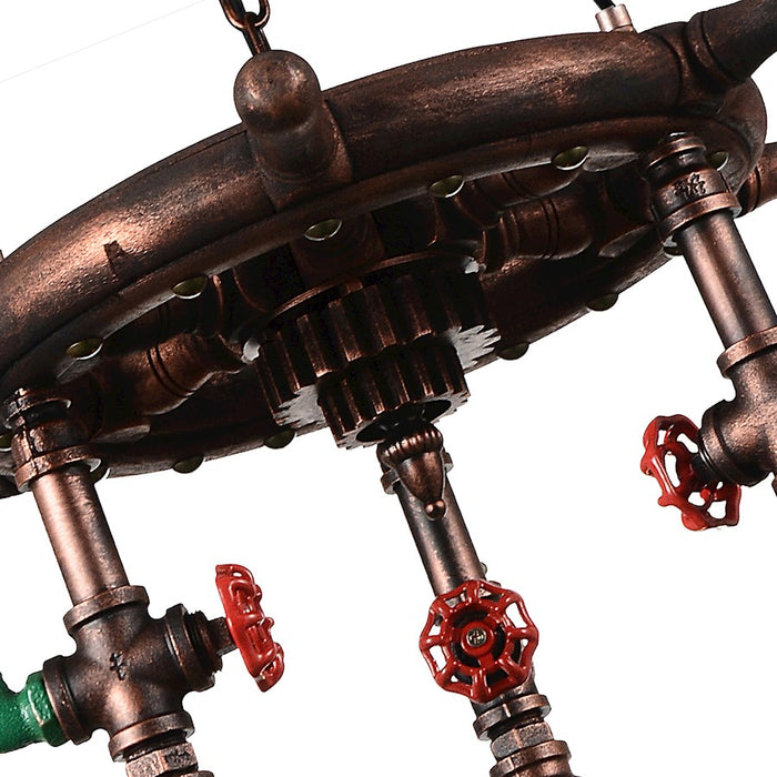 CWI Lighting Manor 3 Light Down Chandelier, Speckled Copper