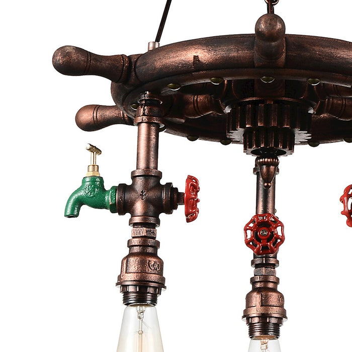 CWI Lighting Manor 3 Light Down Chandelier, Speckled Copper