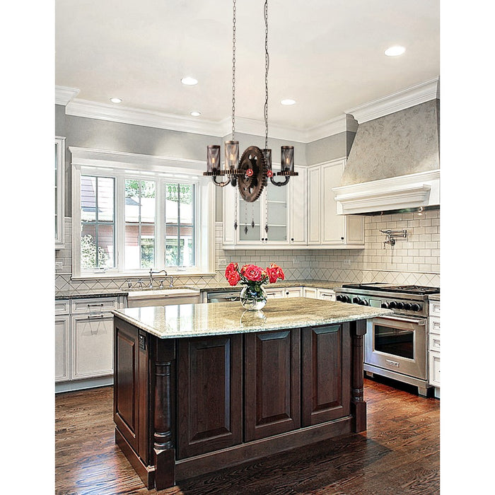 CWI Lighting Manchi 4 Light Up Chandelier, Rust