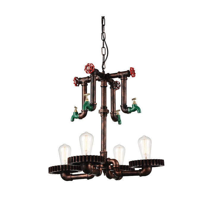 CWI Lighting Soto 4 Light Up Chandelier, Speckled Copper - 9724P23-4-210