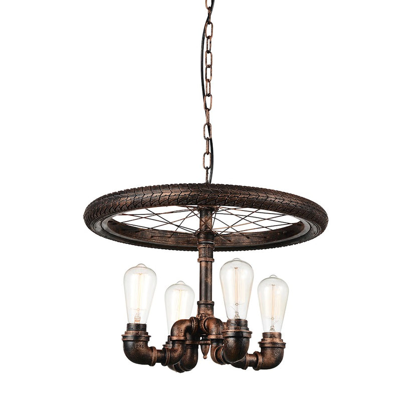 CWI Lighting Union 4 Light Up Chandelier, Blackened Copper